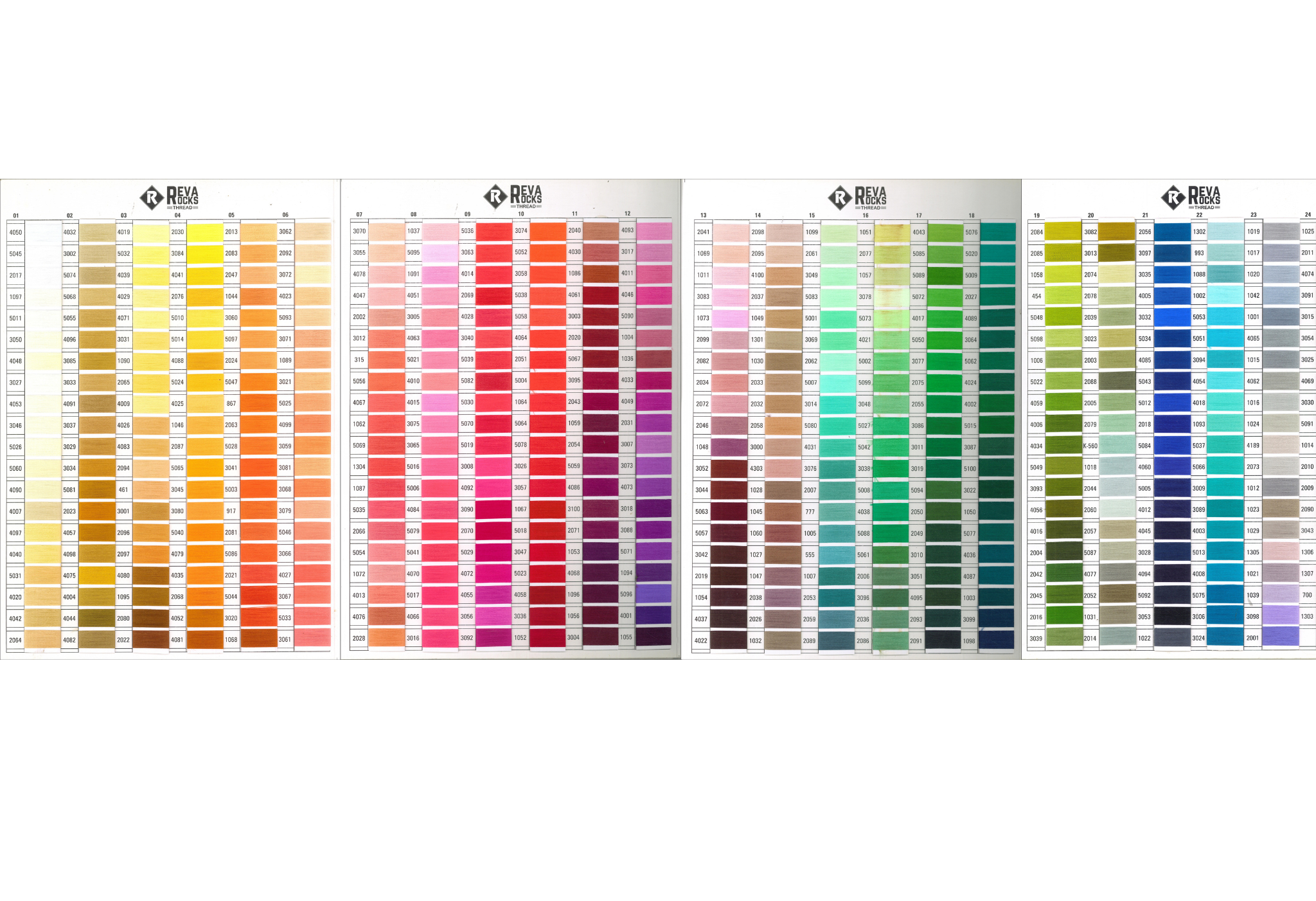 German Embroidery Thread Color Card